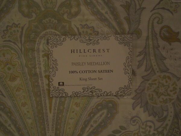 HILLCREST PAISLEY MEDALLION KING SHEET SET   4PC LUXURY FINE LINENS