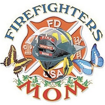 MOTHERS DAY~FIREFIGHTE RS MOM~HELMET~EMB LEM~FIRE~RESCU E~WHITE_T SHIR