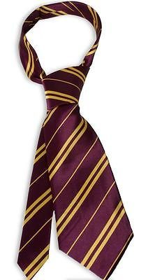 GRYFINDOOR HARRY POTTER MAROON AND GOLD SCHOOL UNIFORM COSTUME TIE