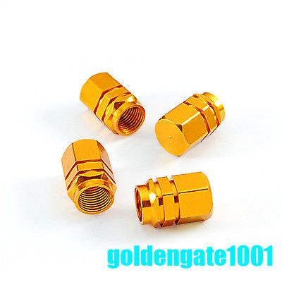 4pcs Copper Tire Rim Wheel Valves Stem Caps For Universal Car Truck