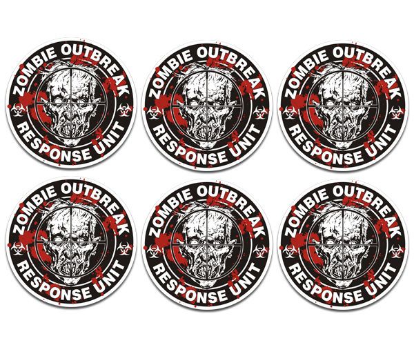 Zombie Response Unit Sniper Rim Wheel Center Cap Vinyl Stickers Decal