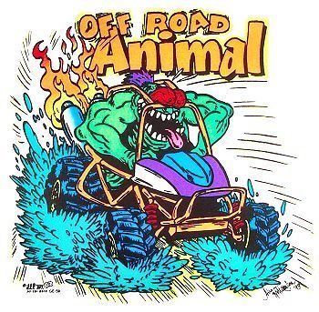 OFF ROAD ANIMAL MONSTER ATV 4 WHEELER MUDDER T SHIRT 59