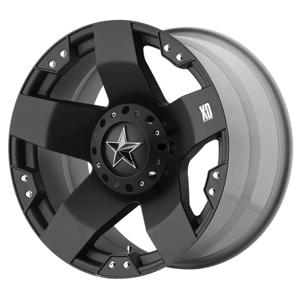 20x8.5 XD Rockstar Matte Black Wheels 5x5 5x135   Jeep JK / Old F 150