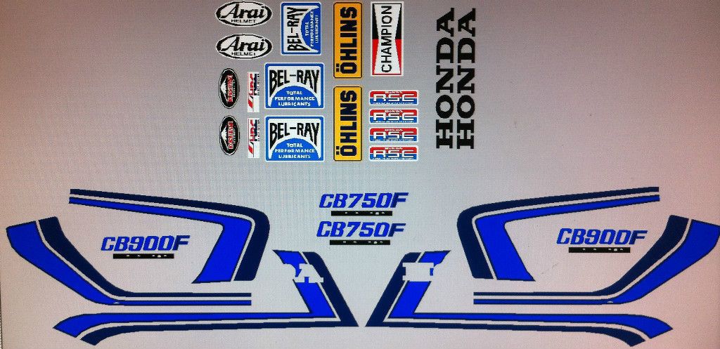 HONDA CB750F CB900F FREDDIE SPENCER REPLICA DECAL SET