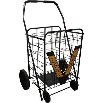 Trimmer Heavy Duty Extra Large Shopping Cart, Black