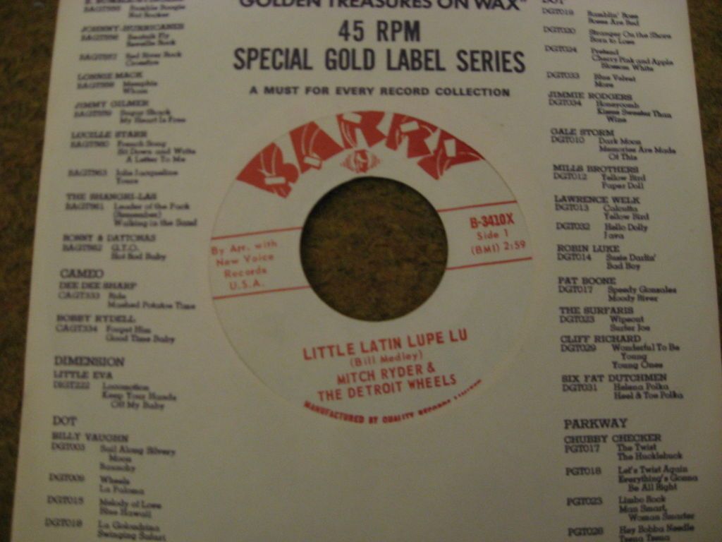 Mitch Ryder & The Detroit Wheels/ Little Latin Lupe Lu/ Barry/ 1966