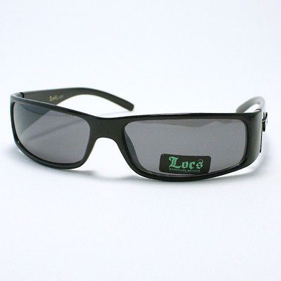 LOCS Small Size Mens Biker Cholo Sunglasses Sharp Design BLACK