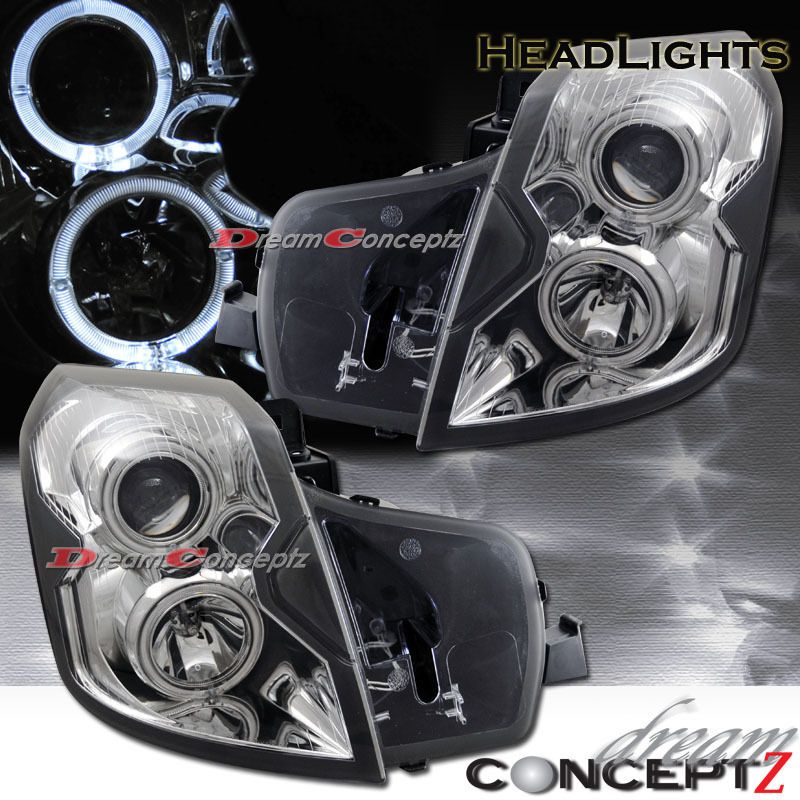 2003 2007 CADILLAC CTS DUAL HALO RIMS PROJECTOR HEADLIGHTS CHROME