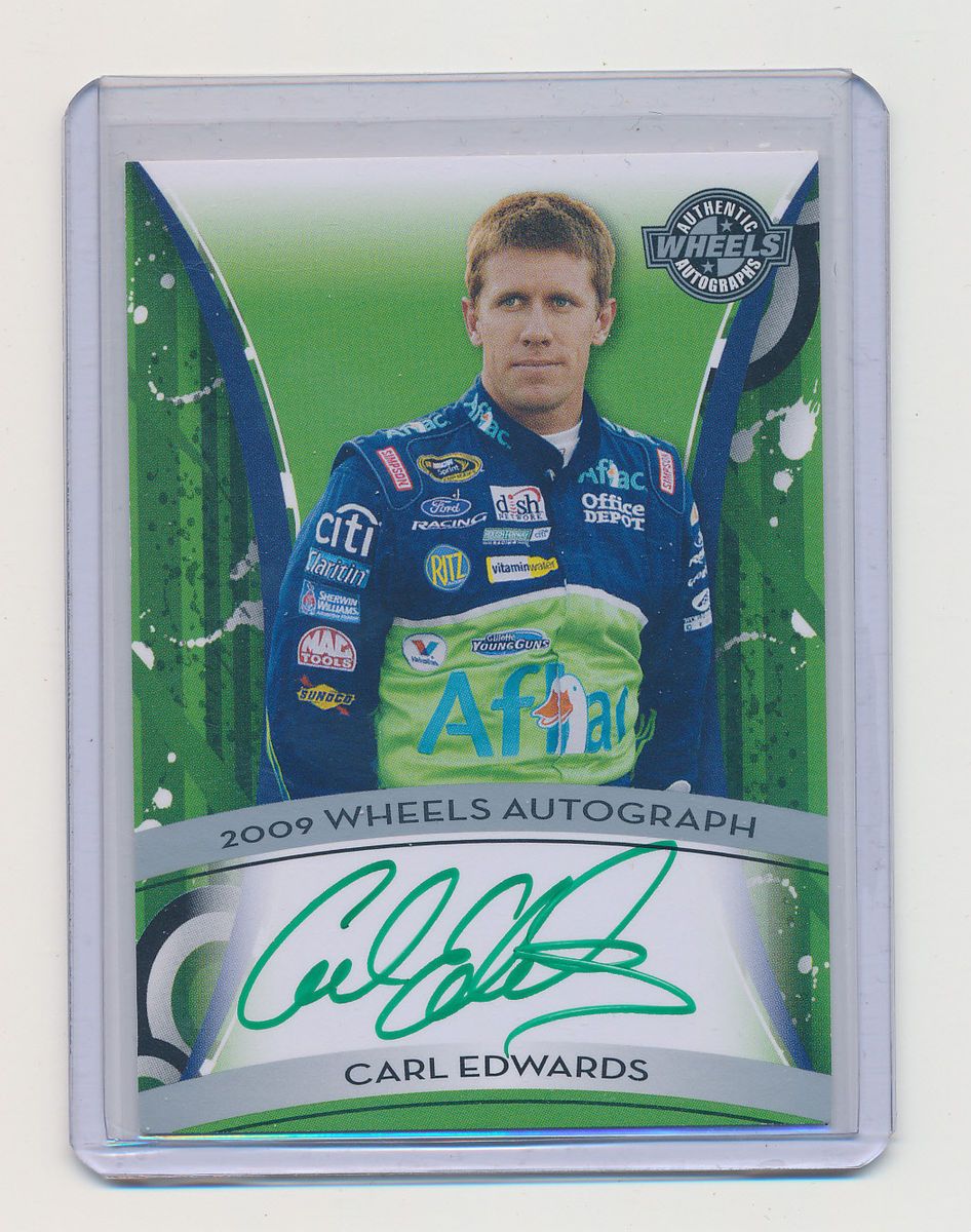 2008 Wheels Carl Edwards Green Ink Auto on Card SP Sprint Cub Series