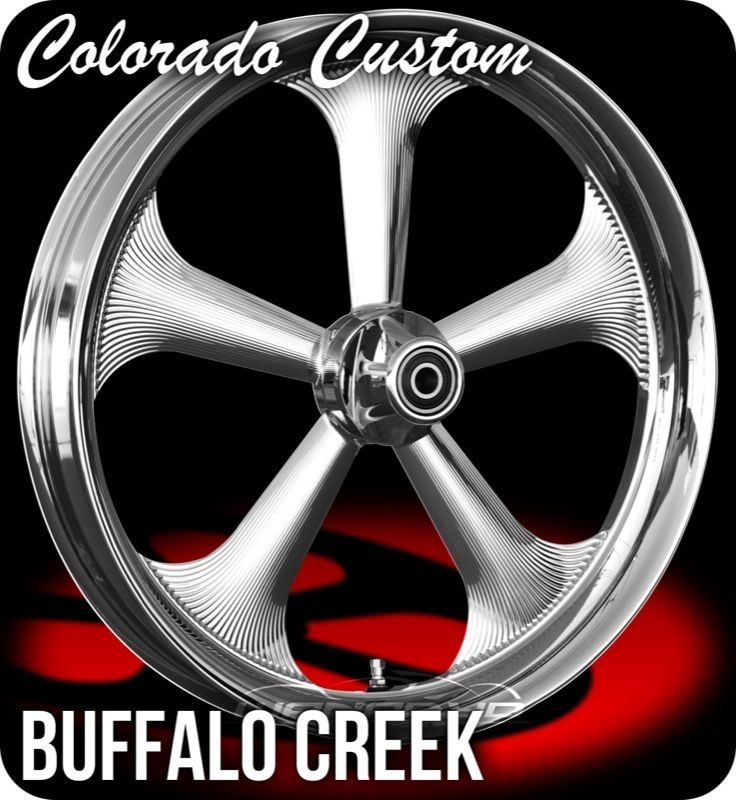 Colorado Custom Chrome 23 x 4 0 Buffalo Wheels Tires Harley FLH FLTR