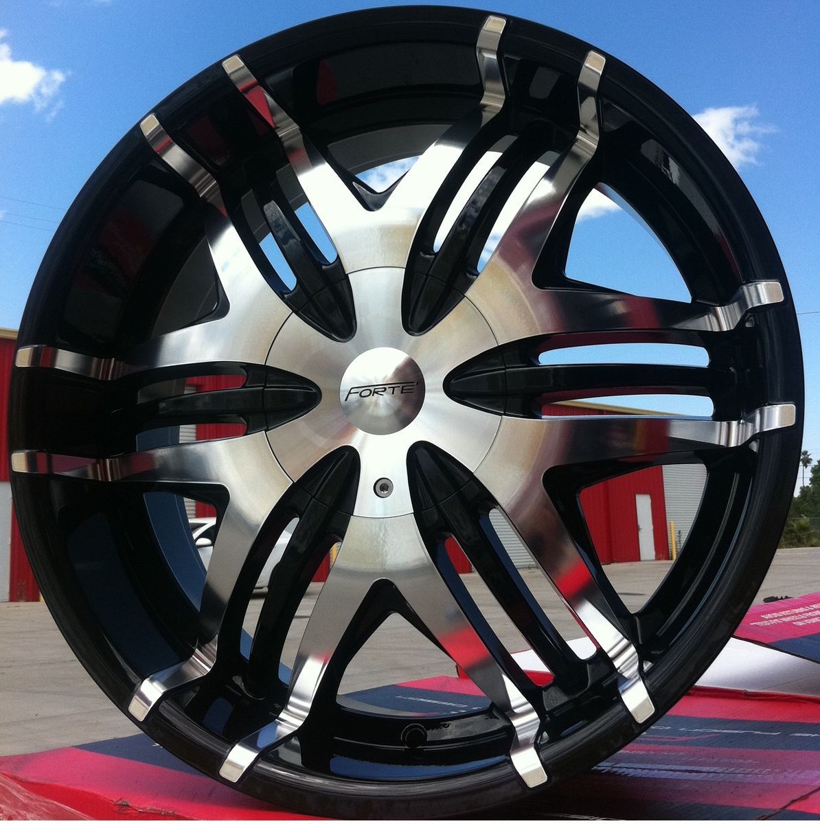 24 inch Forte Wheels Rims Tires FW40 Black 5x114 3 35 Ford Explorer