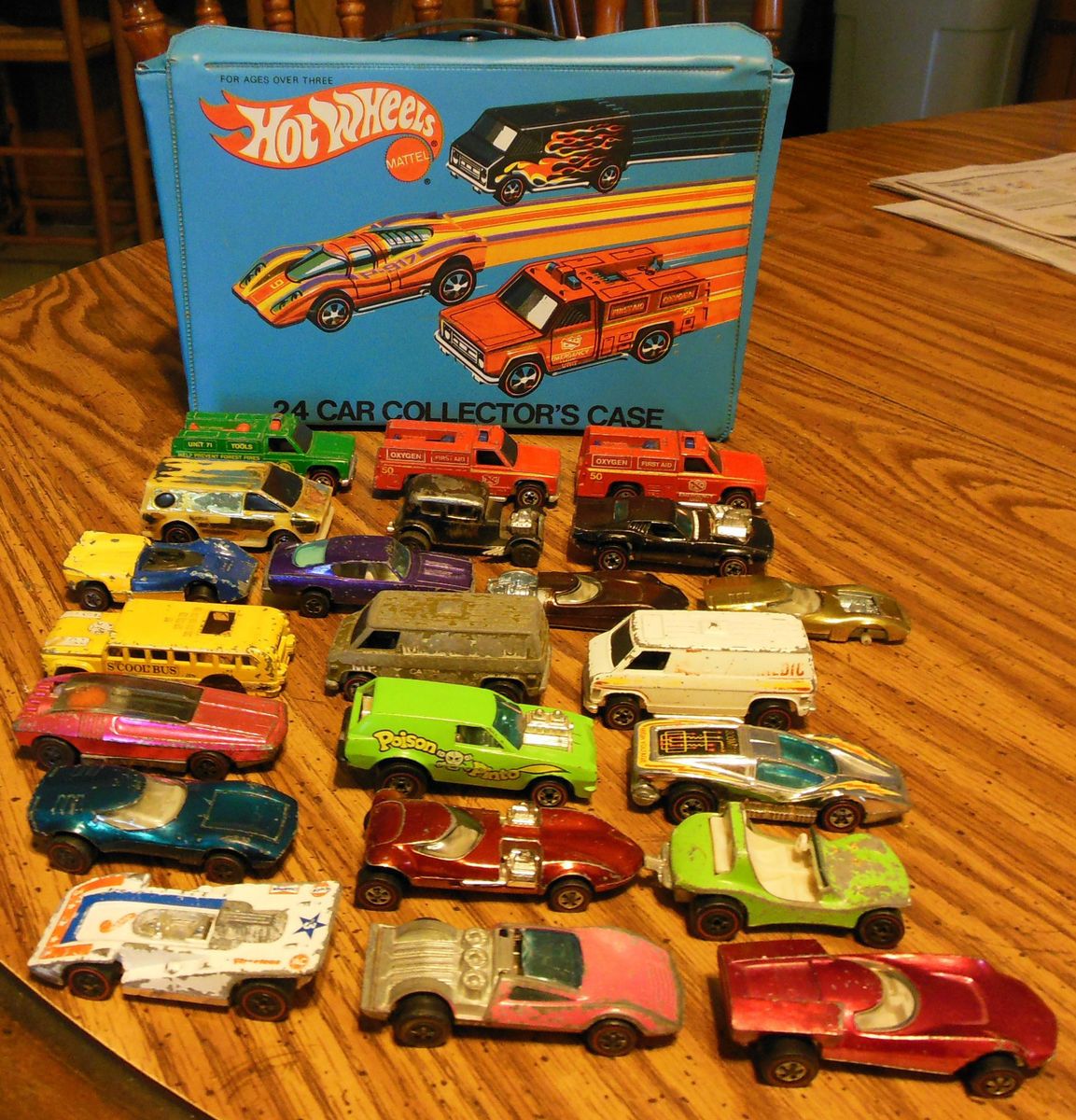 Lot of 22 Vintage Hot Wheels Redline Cars for Restore Repair Case 1975