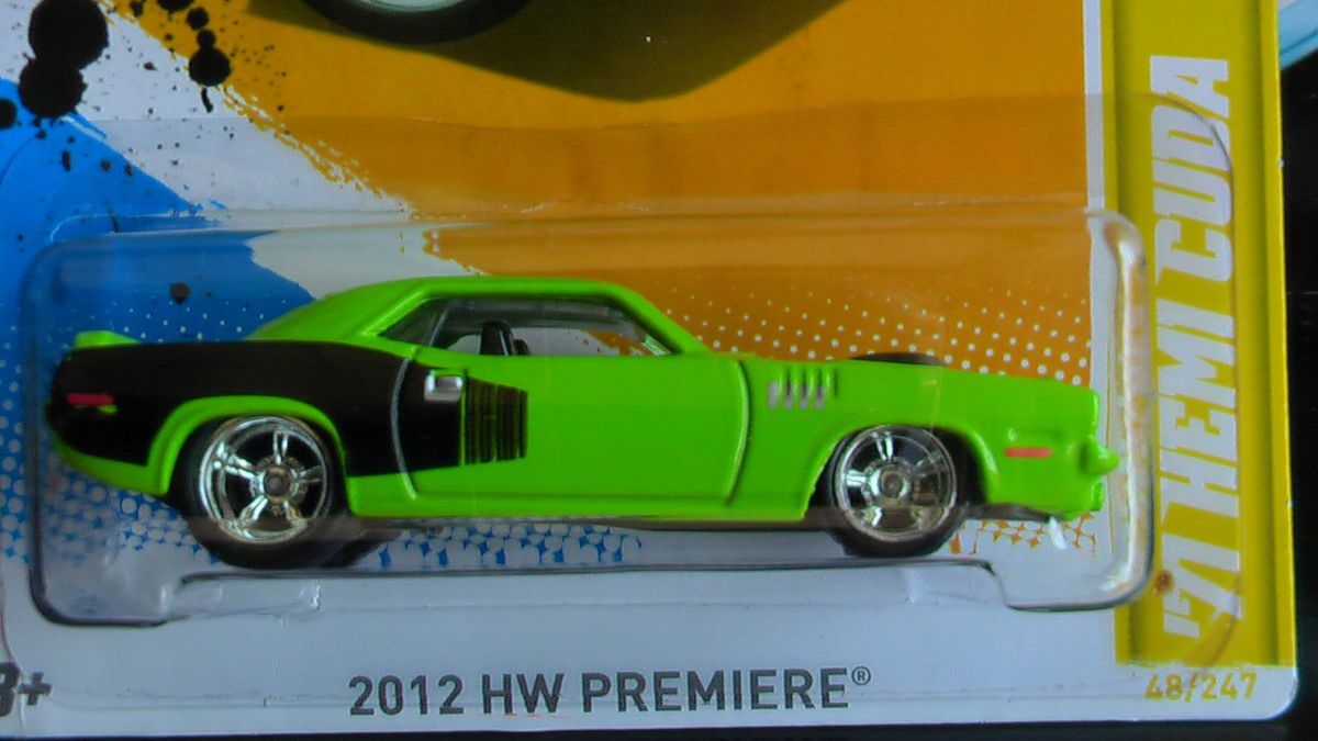 Hot Wheels 2012 71 Hemi Cuda Custom Super Chrome Wheels Rubber Tires