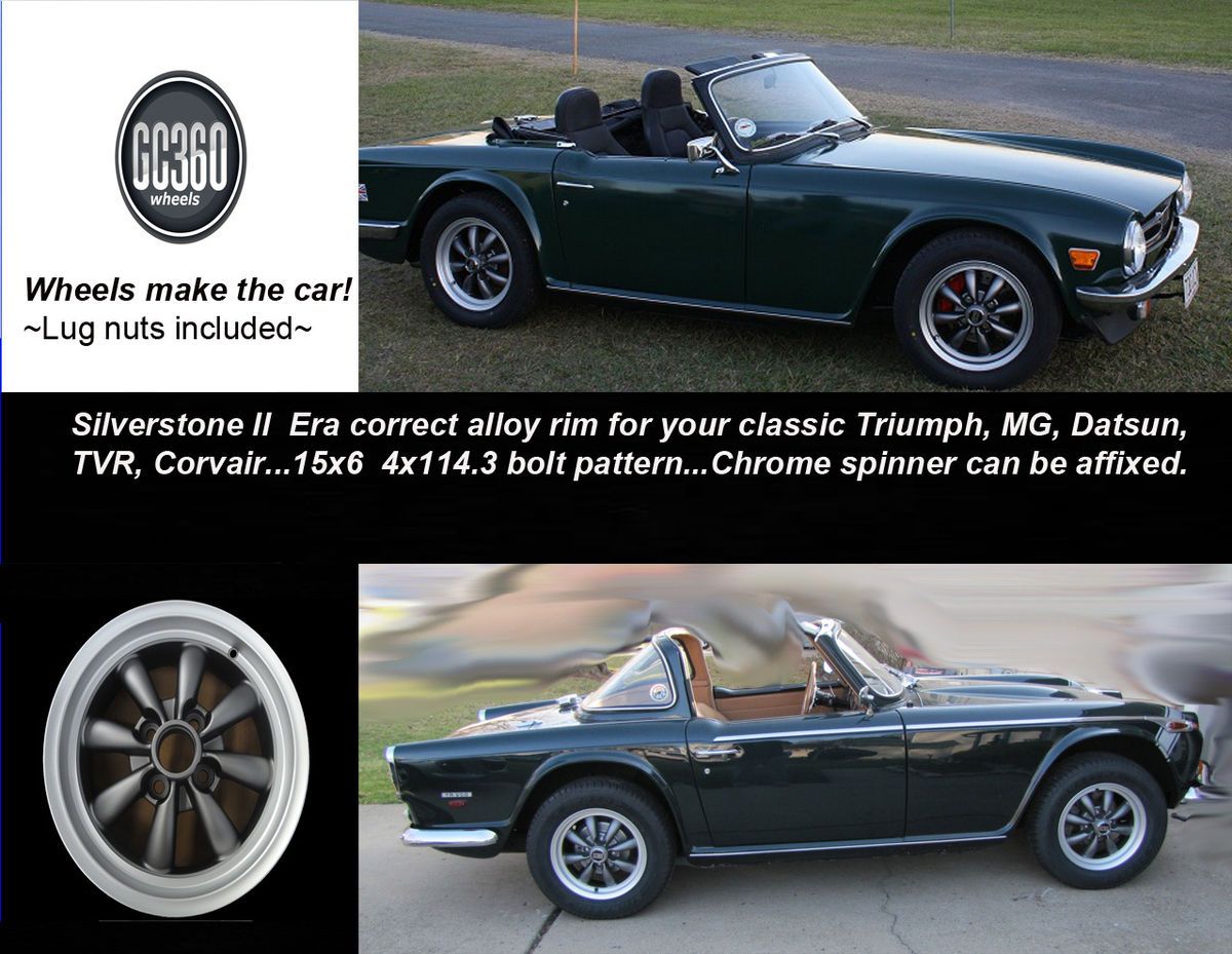 TR4 TR4A TR250 TR6 TVR 15x6 Era Correct Rim 4x114 3 Silverstone