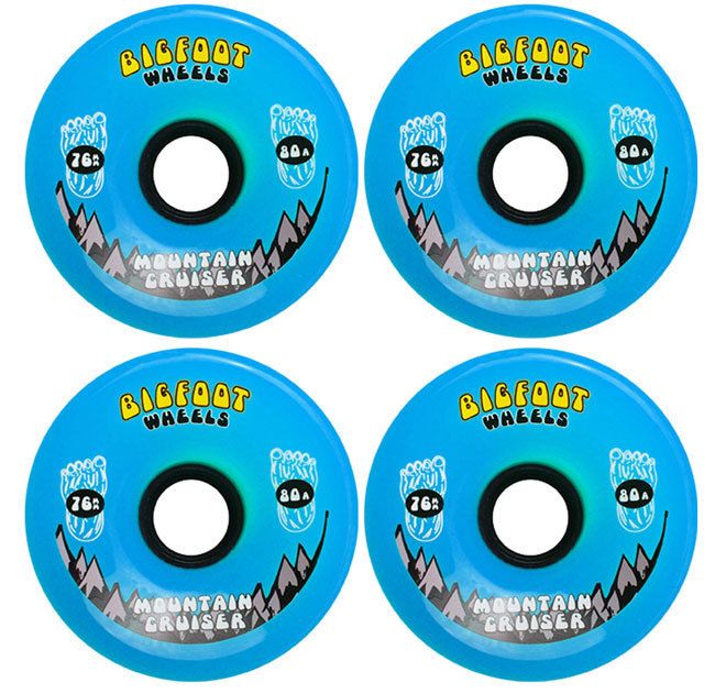 Bigfoot Longboard Wheels 76mm Cruisers Blue ABEC 9 Bearings