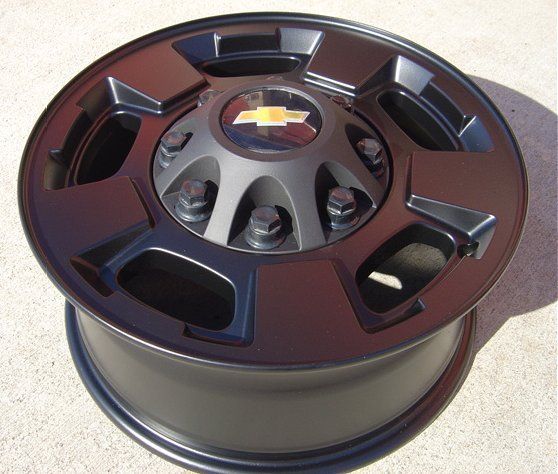 Flat Matte Black Wheels 17 Chevy Silverado 2500 HD 8 Lug by 180mm