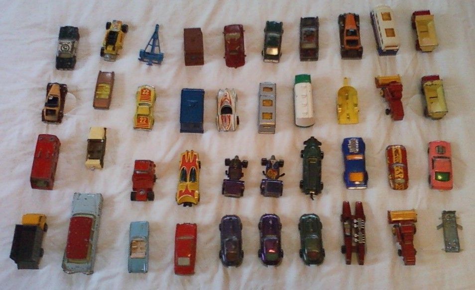 40 car Hot Wheels Redline Topper Johnny Lightning Dinky Matchbox junk