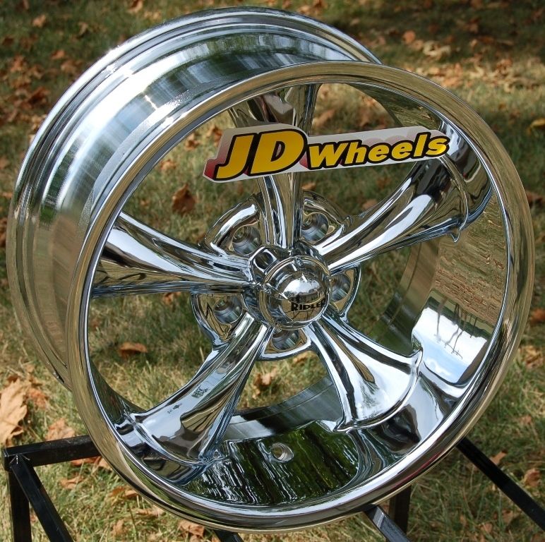 JD Wheels 17x8 Ridler 695 Chrome Vintage Rims 695 7861C 5x4 75 0mm