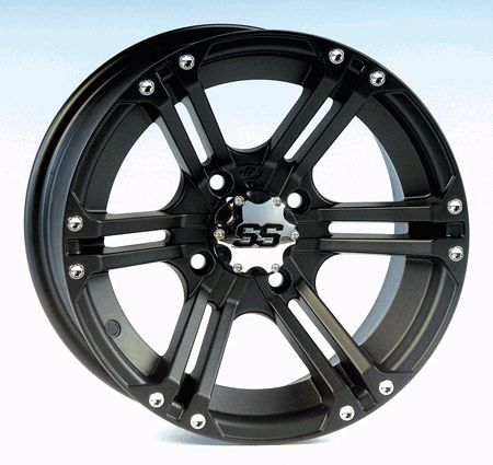 Set 4 New ITP Black Aluminum 14 SS212 ATV Wheels Rims