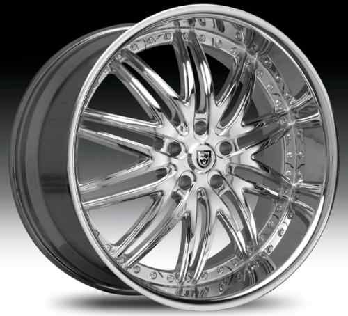 Staggered Wheel Set Chrome Rims for 5LUG 22x10 22x9 Lexani Set