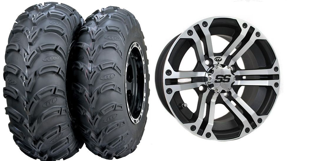 Honda Rancher 350 400 420 Without IRS ITP SS212 Wheels 25 Mud Lite
