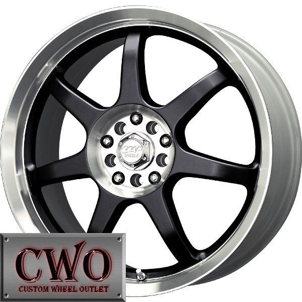 15 Black MB Seven X Wheels Rims 5x100 5x114 3 5 Lug Eclipse Altima