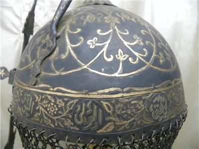 Originalold Iran Safavid Islamic Empire Battle Warrior Helmet Grapes