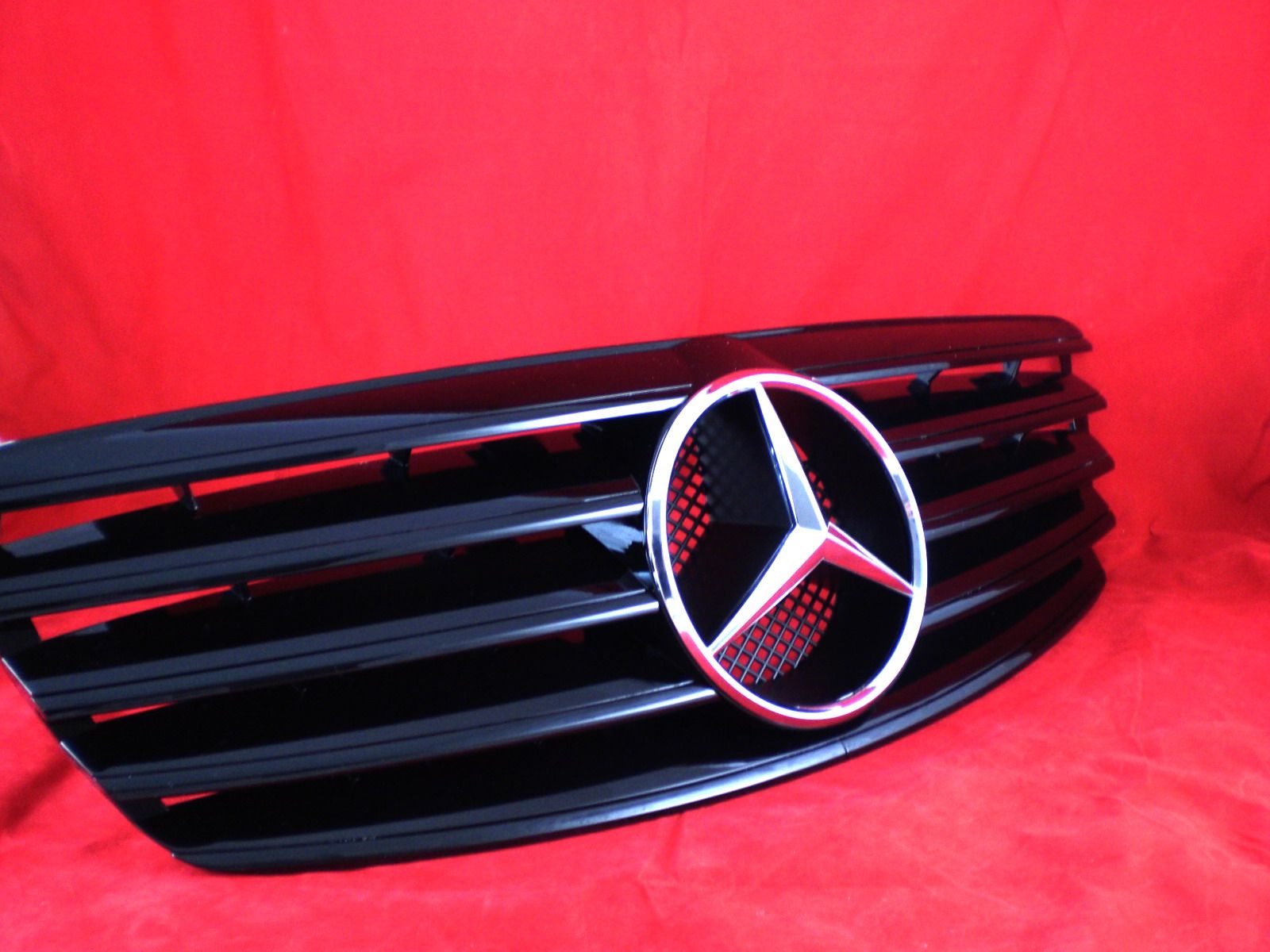 W211 S211 02 06 Mercedes E Sportgrill Kuehlergrill Grill Glanz Schwarz